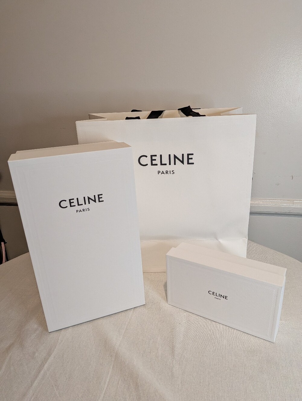 Celine Two Gift Storage Boxes and Shopping Bag
